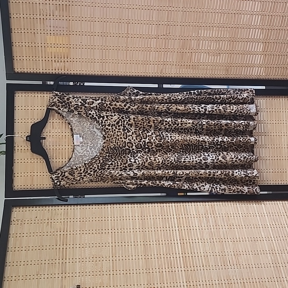Lularoe leopard print fit and flare long tank top
